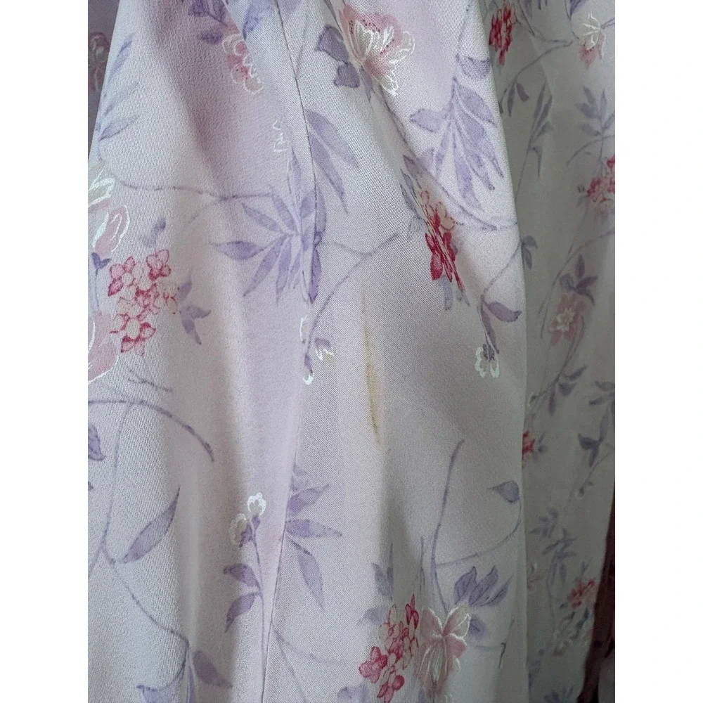 Valerie Stevens Intimates Pink Floral Sheer Set M/L Romance Cottage Fairycore